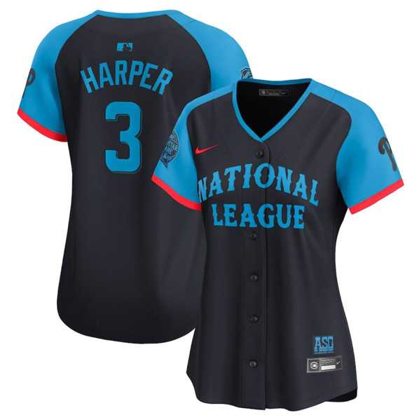 Womens National League #3 Bryce Harper Navy 2024 All-Star Limited Stitched Baseball Jersey(Run Small)